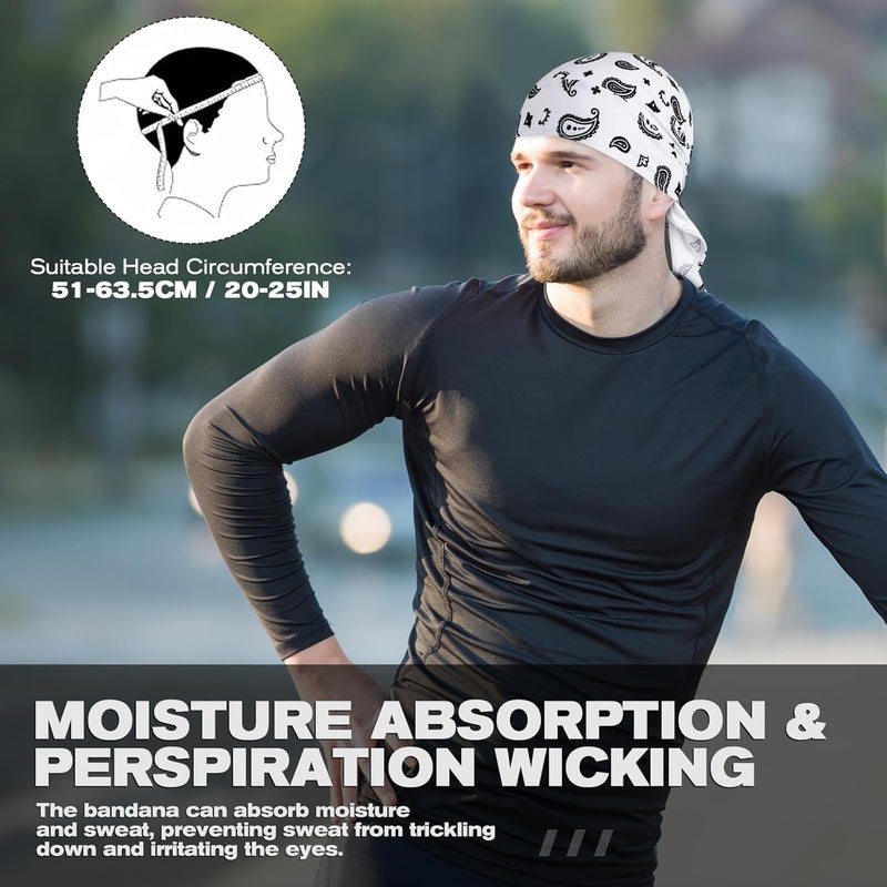 YANIKY Bandanas Skull Caps for Men, Do Rag Women Breathable Helmet Liner, 3 in 1 Face Covering UV Sun Protection Neck Drape Durags - Image 3